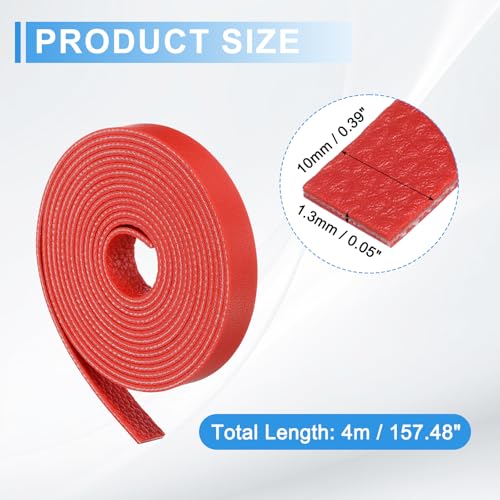 uxcell Leather Straps, 1.2 Inch Wide 39 Inch Long Soft Flat Leather Strips Cord for Craft Projects Tooling Belt Bag Making, Red - color: Red, size: 1.2 Inch Wide 39 Inch Long