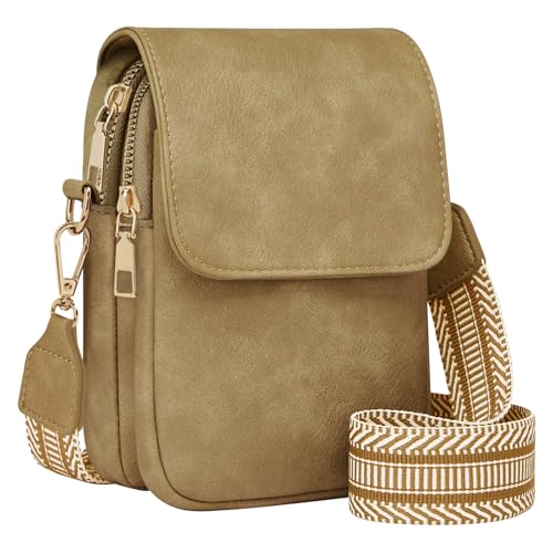 Fashion Small Crossbody Bags for Women Trendy Designer Cell Phone Purses - color: Huashan Apricot