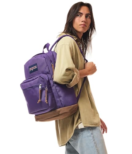 JanSport Right Pack Backpack - Durable Daypack with Padded 15" Laptop Sleeve, Spacious Main Compartment & Integrated Water Bottle Pocket - Grape Jelly - color: Grape Jelly