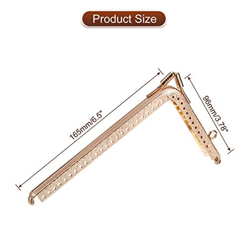 uxcell Metal Purse Frames - 6.5" 4Pcs Rectangle Kiss Lock Clasp Frame Embossed Clutch Frame for Coin Purse Sewing Bag Making DIY Craft, Gold - color: Gold, size: 6.5"