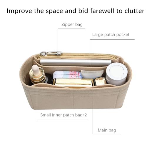 Purse organizer for gucci soho disco bag shaper purse insert Felt organizer Y087-Khaki - color: Khaki