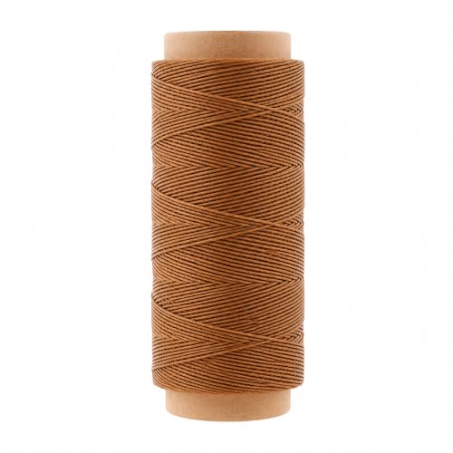 Mandala Crafts 80M 0.8mm Tan Round Waxed Thread for Leather Sewing - color: Tan, size: Round 0.8mm 85 Yards 80M