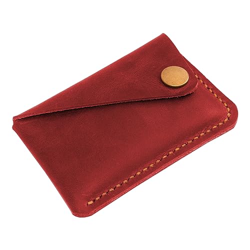 Leather Card Holder, Credit Card Wallet, Cardholder Wallet, Minimalist Wallet,Christmas Gift - color: Red