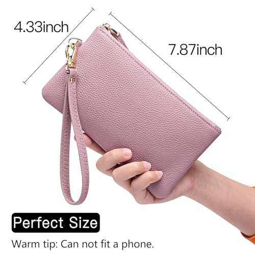 GOIACII Wallets for Women RFID Blocking Ultra Slim Real Leather Credit Card Holder Clutch - color: 1-2020-pink-1
