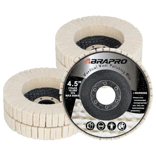 4.5" x 7/8" Vertical Wool Polishing Disc for Angle Grinder, 5 Pack | Wool Buffing Wheel Pad for Polishing Rough Surface to a Mirror Finish, for Metal Aluminum Marble Wood - style: 5pack-Vertical Wool Polishing Disc