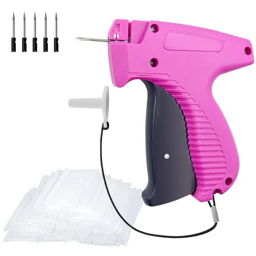 1606pcs Price Tagging Gun for Clothing, Retail Tag Attacher Gun for Clothes | Standard Clothing Tag Gun Kit with 6 Needles & 1600 1-in Barbs Fasteners (Not Stitch Gun) - color: Purple