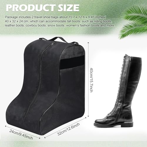 1 Pc Boot Bags for Cowboy Boots Portable Storage Bag for Travel Long Tube Shoes Bags Men Tall Shoe with Handle for Home Travel (Black) - color: Black