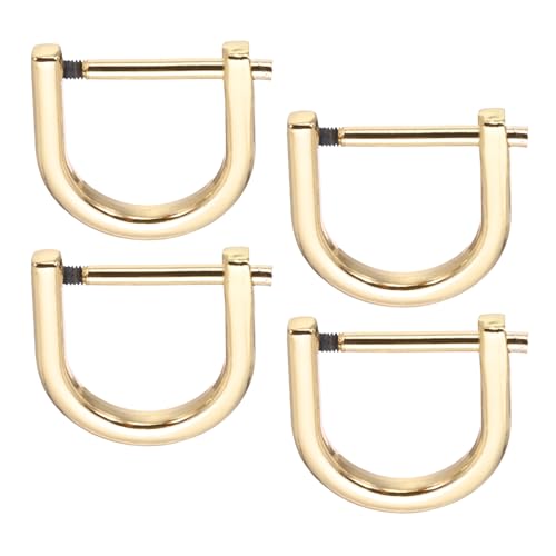 PATIKIL D-Rings Screw in Shackle, Horseshoe U Shape D Ring Zinc Alloy - color: Light Gold, size: 3/8"