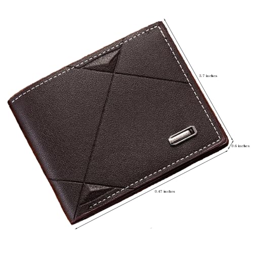 Slim Wallet for Men with Money Clip, Minimalist Wallet with Zipper, Bifold Mens Wallets with Credit Card Holder, PU Leather Men's Wallet with Coin Purse, Carteras Para Hombres (Coffee H) - color: Coffee H