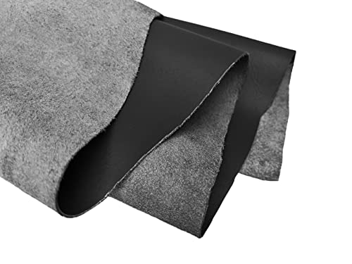 2 Pieces of Black 14x20 Inch Genuine Leather Pieces Real Cowhide Full Grain Sheets for Crafting Leatherworking Leathercraft Repair Crafts Offcuts TPS13526 - color: 2 Pieces of 14x20 Inch (Black)