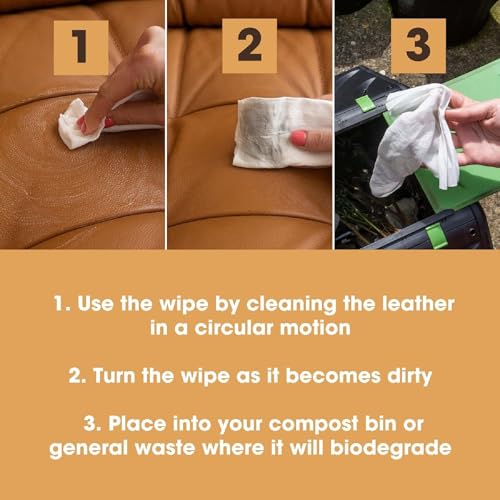 Furniture Clinic Leather Cleaning Wipes | 80 Count | 4-in-1 Clean, Nourish, Condition, & Restore Leather & Vinyl Furniture, Handbags, Jackets, Car Seats, Interiors & More | Residue & Streak-Free - style: Cleaning Wipes