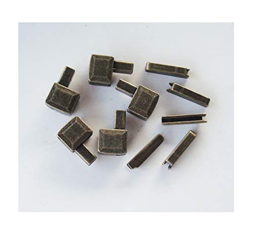 AOHOCA 10 pcs #10 Metal Zipper Latch Slider Retainer Repair Kits (Bronze) | Zipper retainer box and insertion pin,bottom latch sliders retainer zipper insertion pin repair kit replacement - color: Bronze