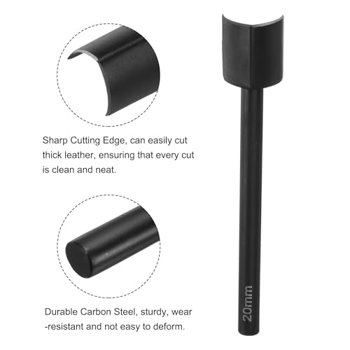 uxcell V-Shaped Leather Punch, 20mm, Leather Cutter, Belt End Cutter, Carbon Steel V Shape Punch Tool for Crafting Strap Belt, Wallet and Bag - size: 20mm