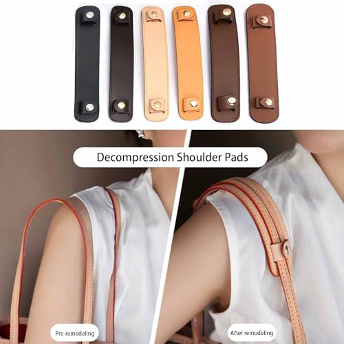 Vachetta Leather Shoulder Pad Soothing Shoulder Pad for Cossbody Bag Straps - color: Glossy Brown Strap Pad
