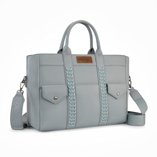 Wrangler Work Tote Bag for Men and Women Business Teacher Bag Large Capacity Briefcase Handbag with Adjustable Strap - color: Jean