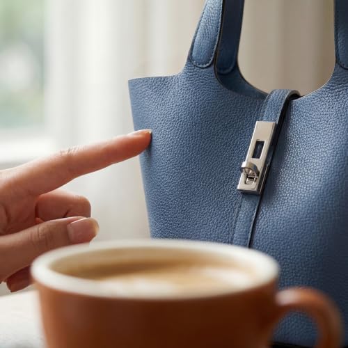 Tote Bag for Women Top Handle Handbag Satchel Bag for Women Vegan Leather Lock Design Bucket Purse for Work Evening - color: Af