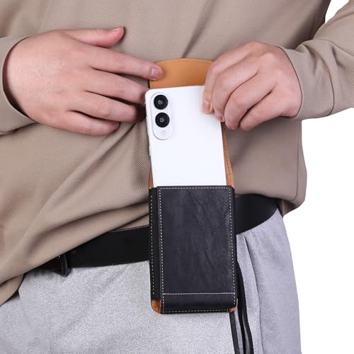 Phone Holster Pouch Case Belt Clip Loops Card Slot for Man iPhone12 13 14 15 16 17,11 12 13 14 15 16 17pro,17Air/Samsung S25 S24 S23 S22 S21 S20/LG/Moto (Black&Yellow, L(6.1" x3.2''x0.8)) - color: Black&Yellow, size: L(6.1"x3.2''x0.8")