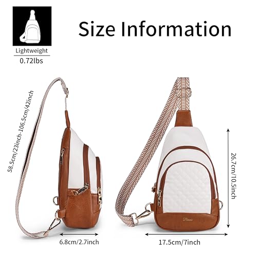 BIAVOI Crossbody Bags for Women Anti Theft Small Sling Handbag with Zipper Lock Vegan Leather RFID Blocking Chest Pure - color: Beige Brown