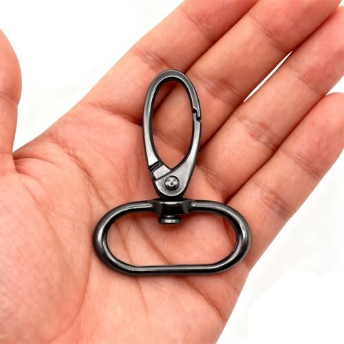 Swivel Lobster Claw Clasps 1.5 Inch 15pcs - Heavy Duty Metal Clasps with Secure Lock, Curved Snap Hooks for Bags, Jewelry Making, Keychains, Lanyards & DIY Craft Supplies (Gunmetal, 1.5 inch) - color: Gunmetal, size: 1.5 inch
