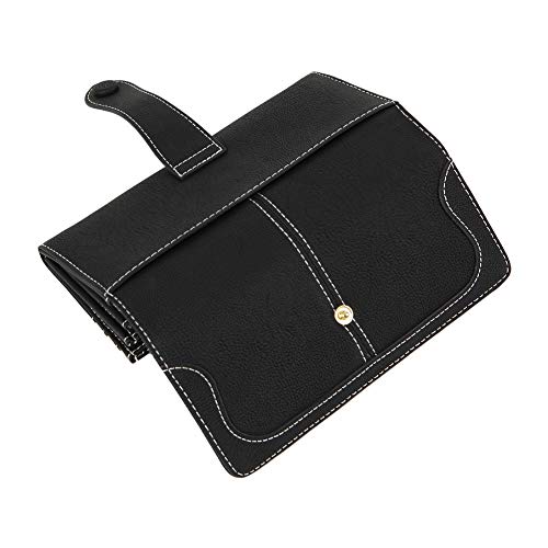 Women's Vegan Leather 17 Card Slots Card Holder Long Big Bifold Wallet - color: Black