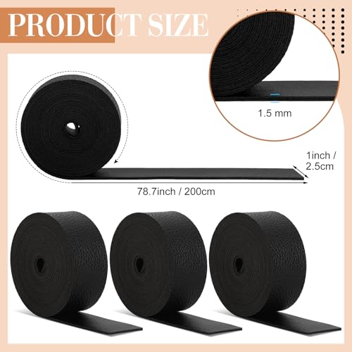 SilTriangle 3 Rolls Leather Straps for Crafts,Black,1 Inch,Fashion | Single Sided Faux Leather Strips, 2 mm Thickness, 78.7 Inches Long, DIY Art Craft Projects, Belt Tooling - color: Black, size: 1 Inch, style: Fashion