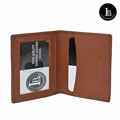 Leatherboss Slim Thin Leather Credit Card Id Mini Wallet Holder Bifold Driver's License Safe (Chocolate) - color: Chocolate