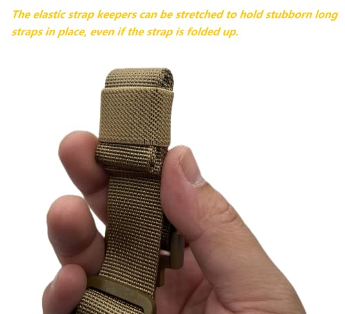 TACNEX 1" Wide Straps/Belt Keepers Elastic Military Webbing Holder Tactical Belt Loop Stays Backpack/Harness Strap/Sling Retainer Band Organizers - color: Coyote Brown