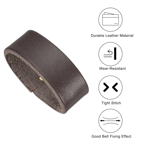 PATIKIL Leather Loop Keeper, Leather Loops Belt Keeper Loops Retainer Straps Replacement, - color: Coffee, size: 1.5"/1.6"