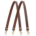 Allzedream Genuine Leather Purse Strap Sewing Canvas Replacement Handbag Shoulder Bag 2 Pcs - color: Coffee, Gold Hardware