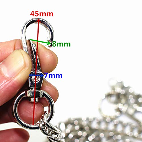 55" Silver Purse Chain Strap Replacement for Crossbody Bag Handbags | DIY Iron Flat Chain Strap with Metal Buckle for Purse, Crossbody Bag, Shoulder Handbags, Bucket Bags - color: Silver, size: 55"