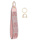 Keychain Wristlet with D-ring: Sparkly Rhinestone for Car Keys and Wallets - color: Pink-v