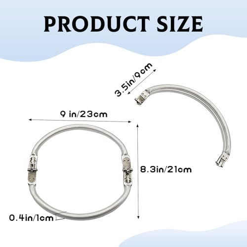 4 Pcs Purse Frame, 9 inch U-Shaped Aluminum Kiss Clasp, Kiss Lock Clasp Bag Frame, Inner Kiss Clasp for DIY Handbags, Tote Bags, Sewing, and Crafts