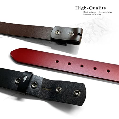 Replacement Belt Strap 100% Genuine Leather Plain Casual Belt Strap with Snaps 1-1/2"(38mm) Wide - color: Style a - Premium Leather Strap Gray, size: 42