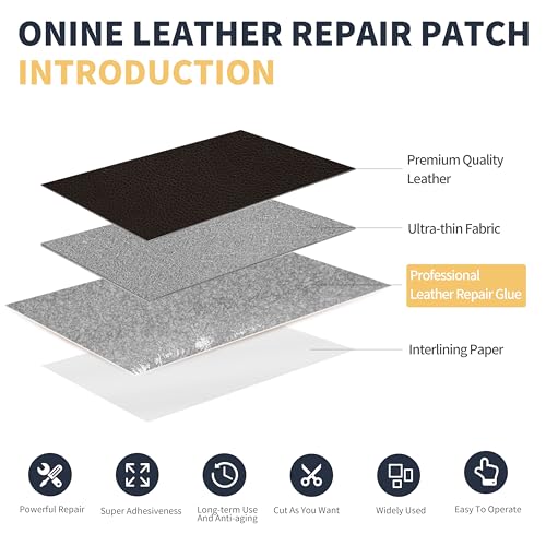 ONine Leather Repair Patch，Leather Repair Tape, 3 x 60 inches Leather Repair Patch for Furniture,Vinyl Repair kit，Leather Couch Patch，for Sofas,Furniture,car Seats,Chairs(Black Brown) - color: Black Brown, size: 3 x 60 inches