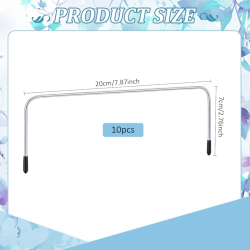 CRAFTYMELODY 10Pcs Metal Internal Wire Frames Handbag Purse Frame Rectangle Internal Bag Frame Hardware for Lunch Bag Purse Backpack Wallet DIY Sewing and Crafting Making Supplies Platinum - size: 73x200x3mm