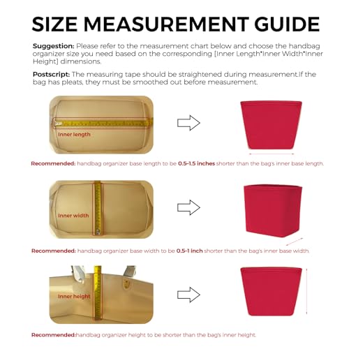 GIVLEFLY Satin Purse Organizer Insert for Bucket Bag, Silky Polyester Handbag Liner, Lightweight Structured Purse Shaper for Women,Zipper red small - color: Red Zipper, size: Small
