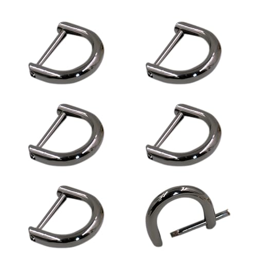 D-Rings with Closing Screw Shackle, U Shape Ring Key Holder, Horseshoe Shape Ring, Bag Hardware Accessories, DIY Leather Craft Purse Replacement (0.6 Inch/Gun Black), 6 PCS - color: Gun Black