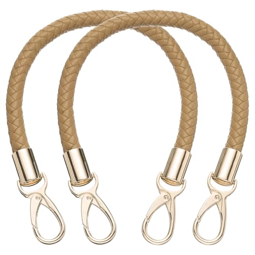 uxcell 2 Pcs Leather Purse Strap, 15.7 Inch PU Leather Braided Purse Replacement Shoulder Strap for Handbags with Buckle for DIY Handbag Purse Making, Beige - color: Beige