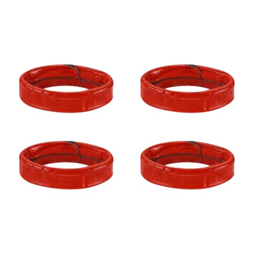 HARFINGTON Leather Watch Band Loops Replacement Watch Strap Holder Retainer Wristwatch Strap Fastener Rings for Wristband - color: Red, size: 14mm