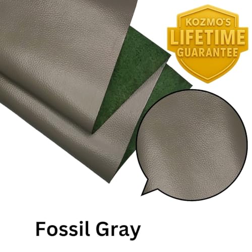 Genuine Leather Hide | 1.3-1.5 mm Thick | Full Grain Leather Sheet & Pieces for LeatherCrafting and Leatherworking Projects by Kozmo (Fossil Gray-Litchi Embossed, 12"X12") - color: Fossil Gray-litchi Embossed, size: 12"X12"