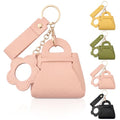 Liliaafar 4 Pcs Mini Backpack Keychain Mini Coin Purses for Women Cute PU Leather Makeup Bag with Keychain, Multi Pocket Card Holder Cable Organizer Giftable Zipper Pouch (Cute Mirror) - style: Cute Mirror