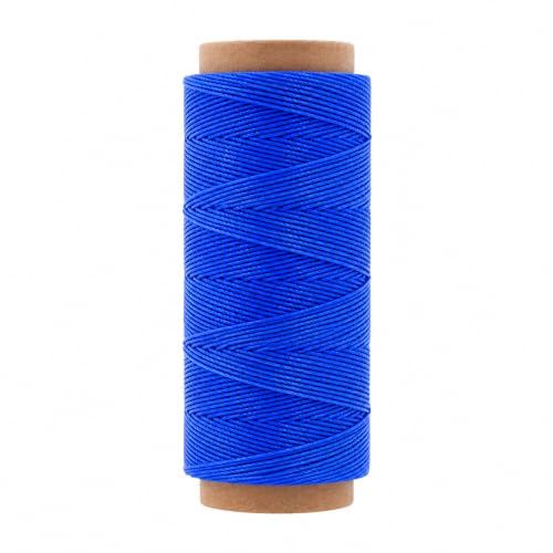 Mandala Crafts 100M 0.65mm Blue Round Waxed Thread for Leather Sewing - color: Blue, size: Round 0.65mm 109 Yards 100M