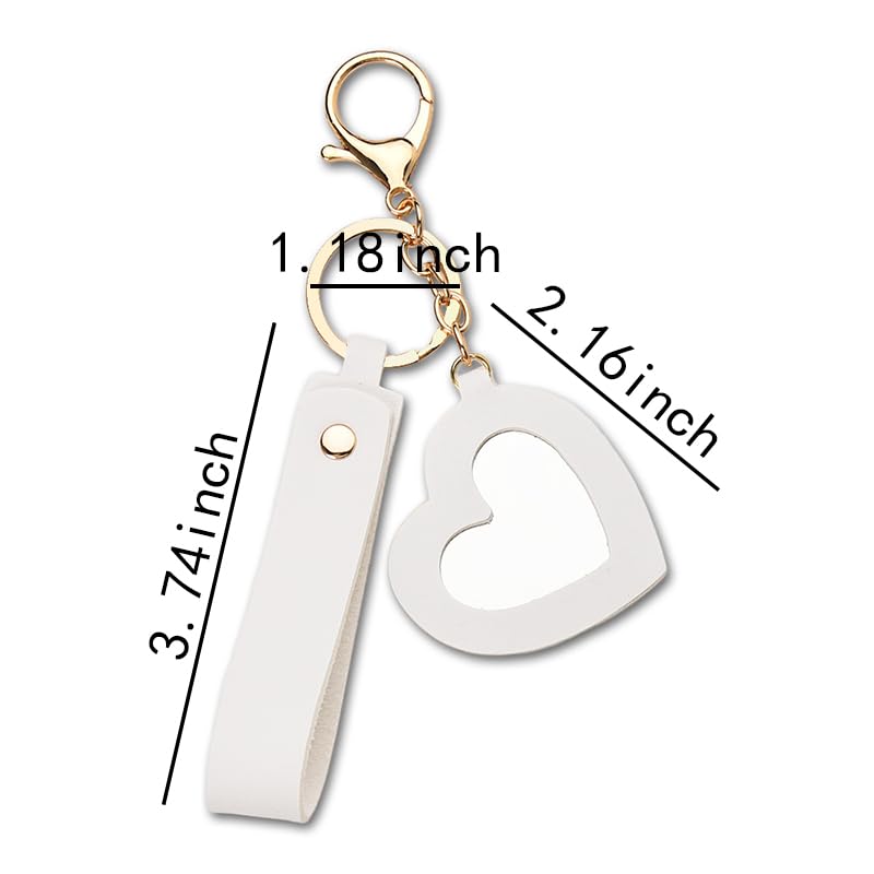 Sisadodo Lip Oil Lipstick Case with Mirror Lip Oil Lipstick Holder Key Chain for Car Keys Keychains Lipstick Organizer Case - color: White Mirror
