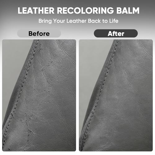 Leather Recoloring Balm - Scratch Repair & Color Restore Kit for Faded Leather, Leather Couch & Car Seats - 10OZ Leather Restorer Balm for Furniture, Auto Interior, Vinyl, Accessories (Gray) - color: Gray, size: 10 OZ