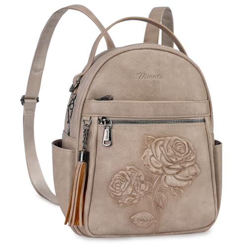 Mini Backpack Purse for Women,Vegan Leather Small Backpack for Daily | Embossed Lightweight Water-Resistance Travel Mini Fashion Daypack Bag,Ladies Casual Backpack Purse Gift Choice for Women - color: Apricot