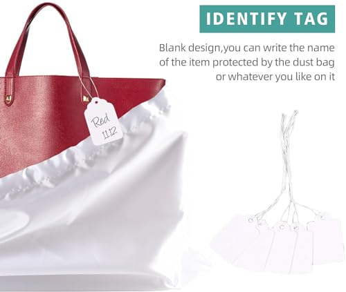 10 Pack Dust Bags for Handbags, Shoe Dust Bags for Purses, Silk Cotton Purse Cover Storage Bag(White, M-19.6 × 15.7 in) - color: White-10pcs, style: M-19.6 × 15.7 in