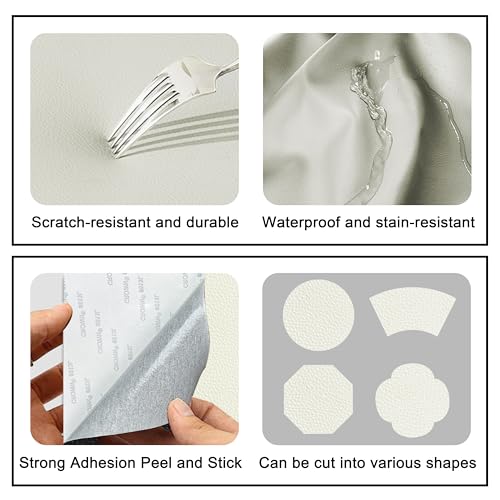 Self Adhesive Leather Repair Patch,8x12 inch Vinyl Repair Kit,Leather Repair Kit for Furniture,Car Seat,Couch,Office Chair,2 Pcs Beige - color: Beige, size: 8*12inch