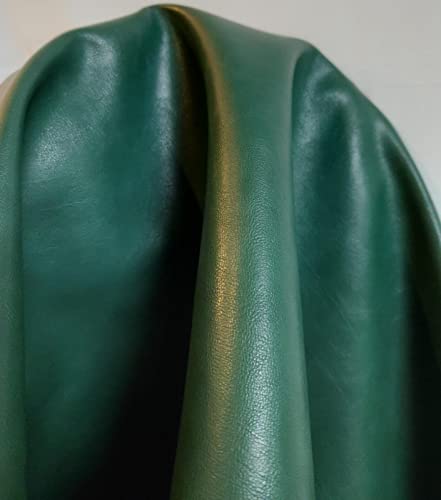 NAT Leathers 24 inch x 54 inch Vegan Faux Leather Fabric by the Yard Synthetic Pleather 0.9 mm Soft Smooth Upholstery 9 sq.ft. (24" x 54" -2/3 of Yard) (Hunter Green) - color: Hunter Green
