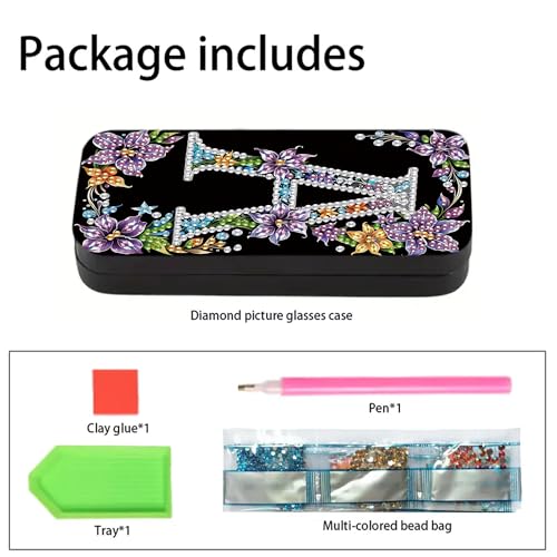 1pcs 5d Diamond Art Kits for Adults Small Diamond Painting Kit Gem Art Paint by Diamonds Dots Eyeglasses Case DIY for Beginner Women (#6) - color: #6