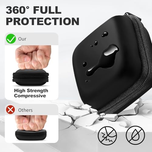 Square + Round Earbud Case Portable EVA Carrying Case Storage Bag Cell Phone Accessories Organizer with Carabiner for Earphone, Earbud, Earpieces, SD Memory Card, Camera Chips,Black - color: A6-Black
